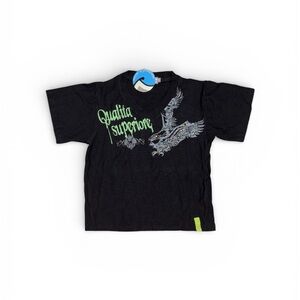 Black Kids Shirt with Green Accents